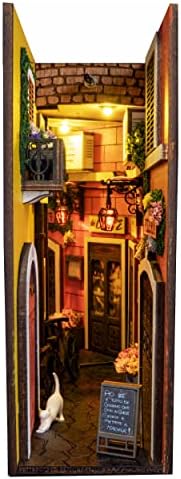 MINIALLEY Italy Assembled and Painted Booknook, Bookshelf Insert, Bookshelf Alley, Book Nook, Wooden Diorama, Dollhouse Bookcase, Mini Europe, Prebuilt Bookcase Decor, Handmade Bookend