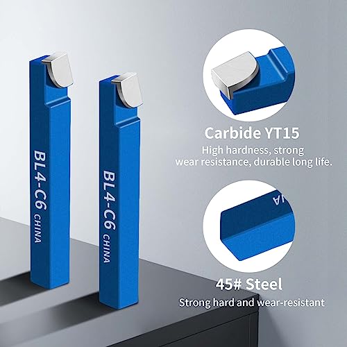 Senduo 10Pcs 1/4" Metal Lathe Tooling Carbide Tip Tipped Cutter Tool,C6 Bit Cutting Set,For Metal Lathe Turning, Boring, And Chamfering #TOP1