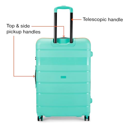 Image of Nasher Miles Jupiter Hard-Sided Polypropylene Check-in Luggage 28 inch | 75cm | 8 Wheels Large Trolley Bag for Travel | Suitcase (Teal)