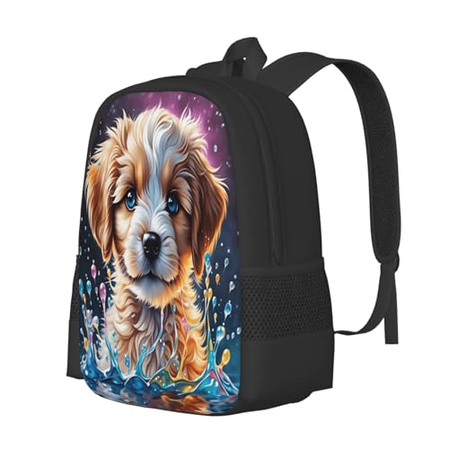 Mochila con diseño de perrito ajustable con gran capacidad interior 5