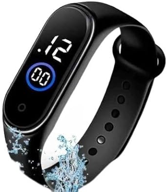 Relógio Esportivo Digital LED Unissex Prova D'Água, Preto