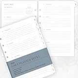 Beautiful 2026 Daily Planner Inserts for 7 Ring Binders – Durable A5 Paper Refill Set 5.5' x 8.3' - Refills Incl. Tabs & Monthly Calendar Spreads - From January 2026 - December 2026