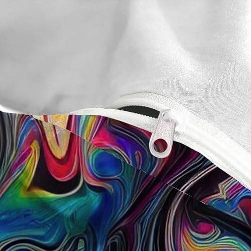 Ensemble de couette abstract rainbow impression 3D fluide avec fermeture - 5