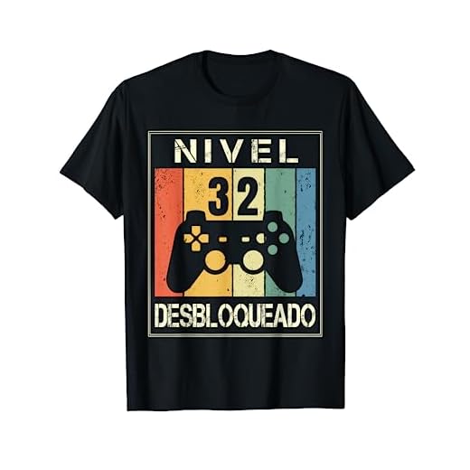 Nivel 32 Desbloqueado Gamer 32 Años 1989 Divertido Hombre Camiseta