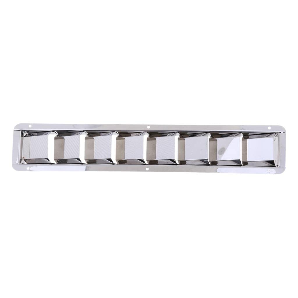 Skkwjege Silver Stainless Steel Marine Boat Louver Air Vent 8 Slots Ventilation 427 Mm