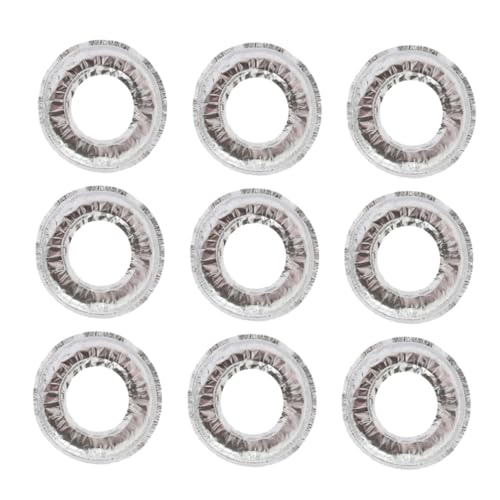 INOOMP Lot de 10 Doublures Anti-huile Rondes pour Brûleurs de Cuisinière à Gaz, Papier Aluminium Résistant la Chaleur, Tapis de Protection Réutilisable Cuisine