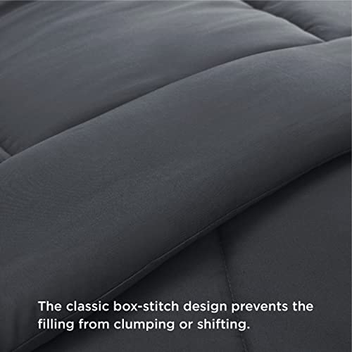Bedsure Queen Bedding Comforter Dark Grey - All Season Quilted Down Alternative Comforter For Queen Bed, 300Gsm Mashine Washable Microfiber Duvet Insert With Corner Tabs #TOP3