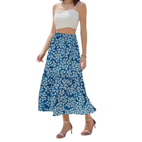 Maxi Skirts for Women with Pockets Long Midi Length Casual Skirt for Holiday