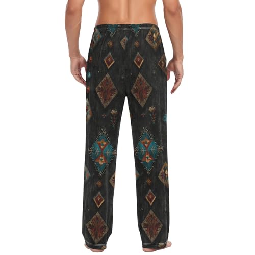 AIXIWAWA Mens Pajama Pants Sleep Lounge Wear Bottoms with Pockets Drawstring Tribal Pattern Print S2