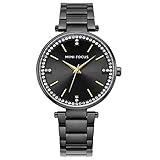 OROLOGI Orologi da polso da donna Orologio da polso con cronografo con diamanti in acciaio inossidabile da donna Orologi alla moda, nero