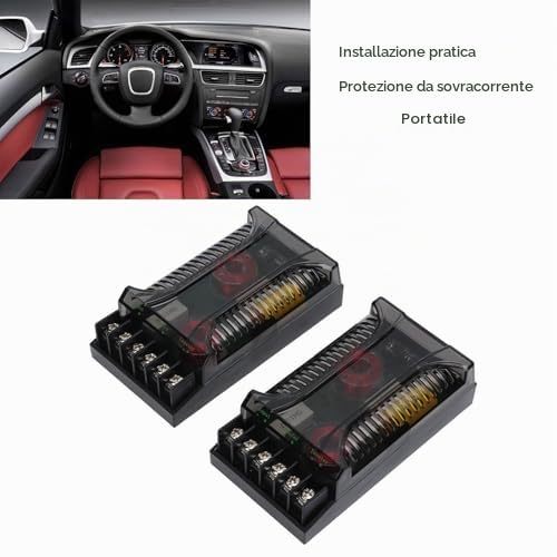 Divisore di Frequenza Dell'altoparlante per Auto, 2 Pezzi Protezione Sovracorrente Crossover per Audio per Auto a 2 Vie Divisore di Frequenza Dell'altoparlante per