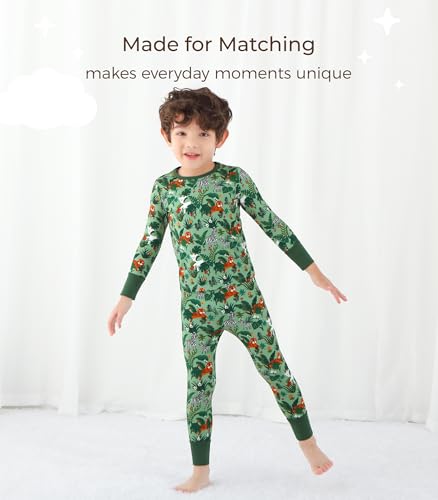 Image of Toddler Boys Girls Clothes Viscose from Bamboo Long Sleeve Top and Pants Clothing Set Soft 2Pcs Kid Outfit
