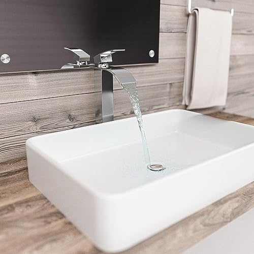 Robinet de lavabo de salle de bain haut cascade mitigeur