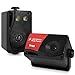 3-way Mini Box Speaker System - 3.5 Inch 200 Watt Weatherproof Marine Grade Mount Speakers - in a Heavy Duty ABS Enclosure Grill - Home, Boat, Poolside, Patio Indoor Outdoor Use - Pyle PLMR24B (Black)