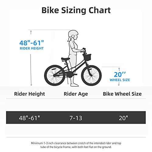 Joystar 20 Inch Kids Bike For 7-10 Years Girls, Girls Bike With Training Wheels & Basket, Kids' Bicycle Pink #TOP5