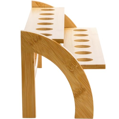Peohud 2 Pack Bamboo Ice Cream Cone Holder, 12 Holes Waffle Cone Stand, 2 Tier Sushi Hand Roll Popcorn Display Rack for Wedding, Birthday, Buffet, Food Truck by Peohud - Image 4