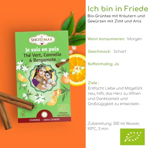 Bio-Kräutertee Morgendliche Infusion Je suis en Paix – Natürliche Energiequellen für Gleichgewicht und Wohlbefinden – Fördert Freude, Hingabe, Selbstwertgefühl und Anerkennung