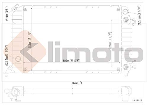 Klimoto Radiator | Fits Chevrolet S10 1994-2003 Gmc Sonoma 1994-2003 Isuzu Hombre 2.2L L4 | Replaces Gm3010245 8524625450 8524776850 #TOP4