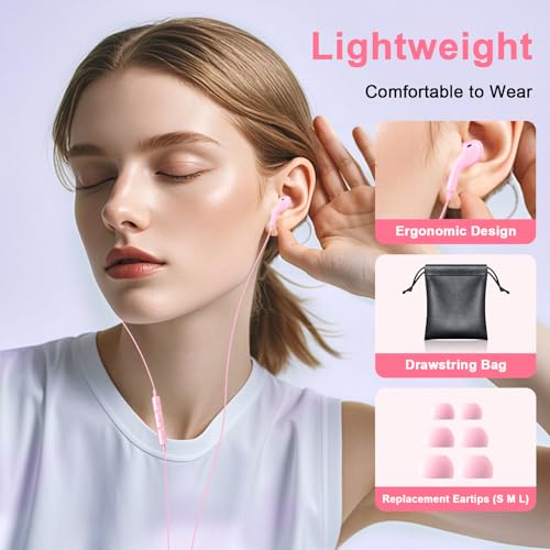 Image of USB C Headphones Wired Earbuds for iPhone 17 16 /15 Pro Max /iPad Pro, with HiFi Mic Volume Control Type C Earphones for Samsung Galaxy S26 /S25 /S24 /S23 Ultra, Noise Cancelling for iPhone 15 Headphones