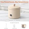 TOKIT Rice Cooker Small 3 Cup Uncooked /6 Cup Cooked, Modern Multifunctional Mini Rice Cooker with Display Touch Button for 1-3 People Ceramic Coated Non-Stick Pot 8 Cook Functions - Cooking & Warmer