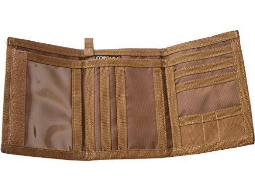 CHAMELEON Tactical Wallet for Men ID-Card Holder-Camo trifold wallets- Cordura Mens military & army wallet- Nylon loop-Sport wallets- Best gift for Men (coyote)