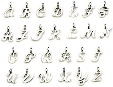 WOCRAFT 130Pcs ABC Letter Alphabet Mini A-Z Letter Charms for Personalization Jewelry Making Alphabetic Loose Beads Set DIY Crafts Charms for DIY Necklace Bracelet Set of 5 (10932)