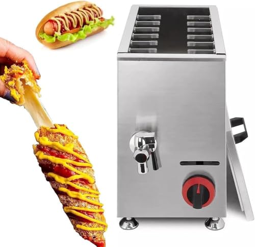 Zenith Bloom Freidora Corn Dogs LPG 21L - 12 Espacios Máquina Hot Dogs Comercial, Freidora Palos Queso/Salchichas Inoxidable for Restaurante Snack Bar Cocina Hogar