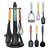 Blackmoor Kitchen Utensil Set 6-Piece with Rotating Stand/Heat-Resistant Nylon/Scratch-Free/Dishwasher Safe/Cooking Tools for All Pan Types 68609