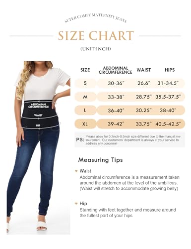 Hofish Women'S Support Skinny Jeans Over The Belly Utimate Comfort Stretchy Pregnancy Denim Pants Deepblue M thumb #4