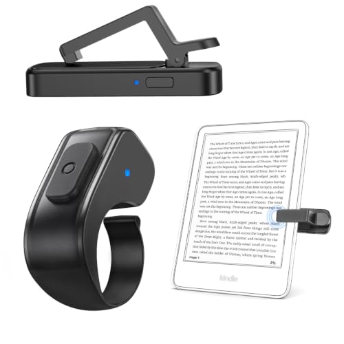 DATAFY [Case-Friendly] Remote Control Page Turner Ring for Kindle Paperwhite Oasis Scribe Kobo eReaders Camera Camcorder Remote Controls Page Turner Clicker for iPhone ipad Tablets with Storage Bag