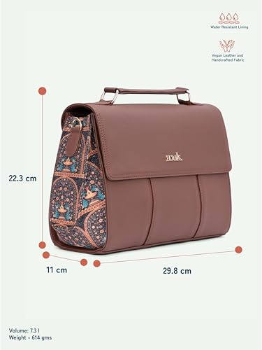 Image of ZOUK Rhea Kapoor Satchel Bag | Elegant Vegan Leather Handbag for Women |