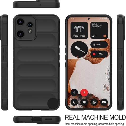 Image of ShieldTech AirGuard Series Back Cover Case for CMF Phone 2 Pro | Microfiber Lining | Airbag Cushion Drop Protection | Shockproof Silicone Back Cover Case | Anti Slip Grip - Black for CMF Phone 2 Pro