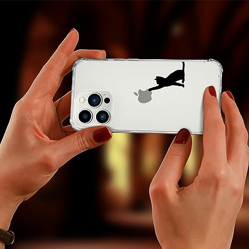 Wihytec Cute Cat Phone Case for iPhone 15 Black Cat Case Cover Clear Phone Case w/Four Corner Reinforced Shockproof Girly Women Phone Cover Transparent Preppy Phone Case with Design by Wihytec - Image 7