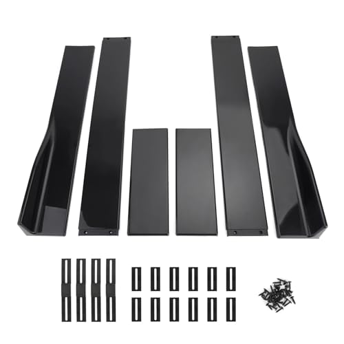 Faldón lateral de coche y alerón labio negro brillante de 78,7 pulgadas 5