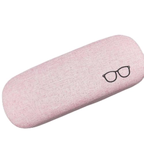 Estojos para óculos, capa rígida, protetor de linho, grande, estojo de óculos portátil para homens e mulheres, rosa, tamanho �nico