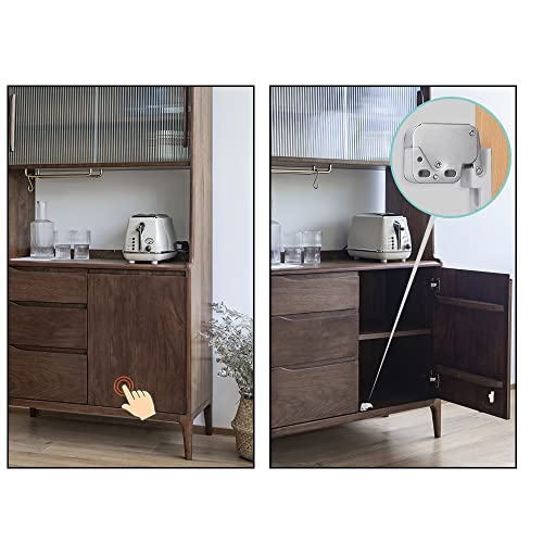 6 piezas Mini Pestillo para Puertas, Pestillo de Resorte, Cierre Presion, Cierre Pulsador Autocaravana, Resorte de Acero Automático Capturas, con Tornillos de Montaje, para Armarios de Cocina - imagen 6