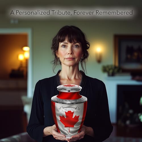 Image of Canadian Flag Cremation Urns for Human Ashes Adult Man & Urns for Ashes