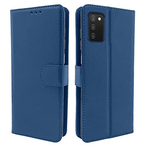Image of Pikkme Samsung Galaxy A03s Flip Cover | PU Leather Finish | 360 Protection | Wallet & Stand | Strong Magnetic Flip Case for Samsung Galaxy A03s (Blue)