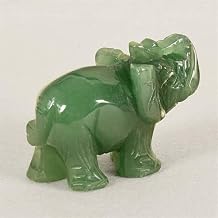 Green Elephant Ornament, Elephant Statue, Jade Stone Handcraft Natural Jade Stone Crystal Wealth Lucky Figurine for Home Decor Products