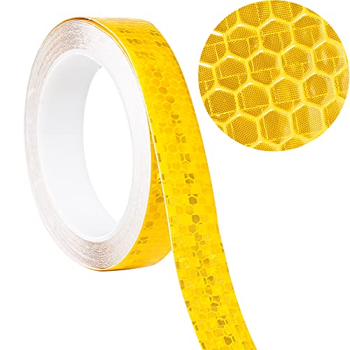 Bande Réfléchissante Autocollante 10m X 2cm Jaune | Haute Visibilité, PVC, Pour Véhicules, Sécurité