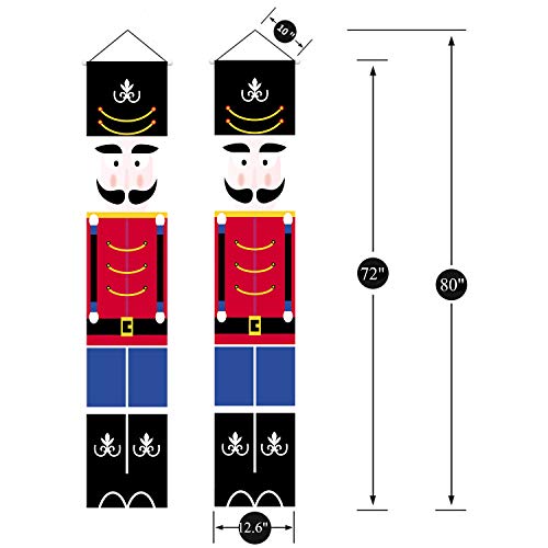 HMASYO Christmas Nutcracker Banner - Nutcracker Christmas Decorations Welcome Sign for Porch Front Door Fireplace Garden Indoor Outdoor Home Holiday Party Decor, 600D Oxford Fabric (Nutcracker-B)