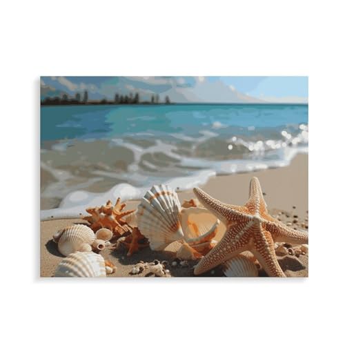 Peinture par numéros plage et océan pour créer une décoration marine relaxante dans votre salon