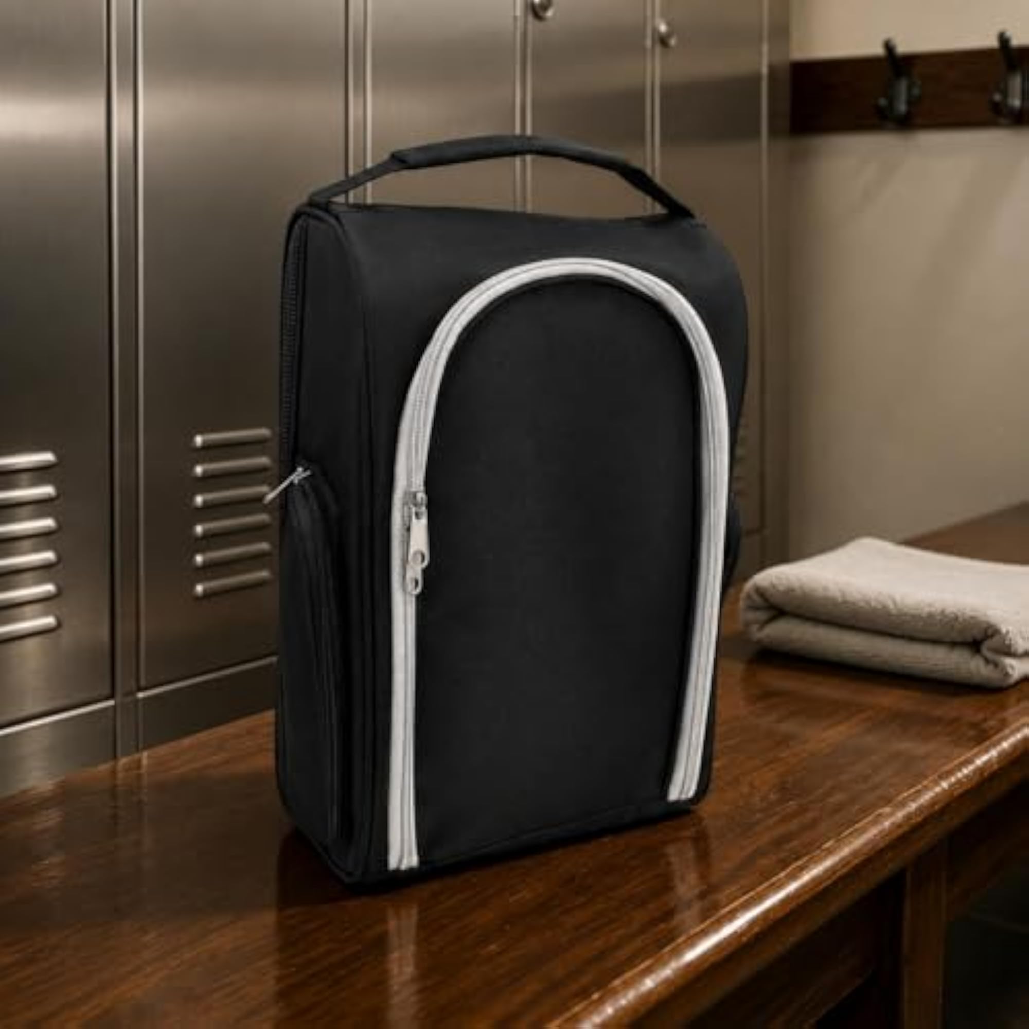 Padded Handle Golf Shoe Bag with Zipper Closure