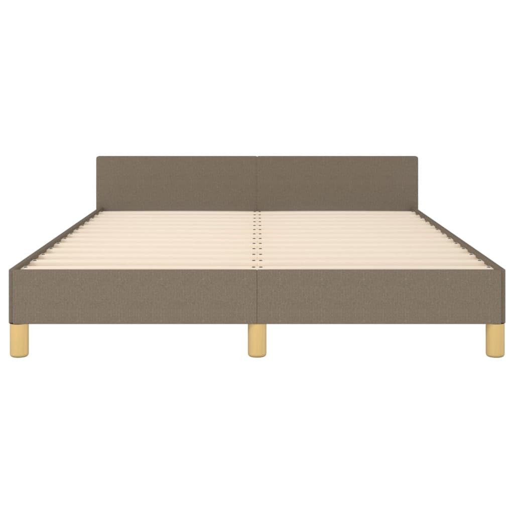 Betten Taupe 140 x 190 cm, letto con testiera regolabile in altezza e legno di larice, massiccia, per camera da letto, camera dei ragazzi, camera degli ospiti