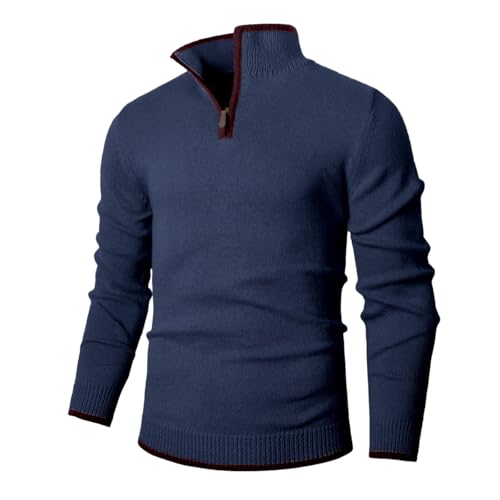 Pull à col roulé pour homme Zaitun : tricot décontracté à fermeture éclair 1/4