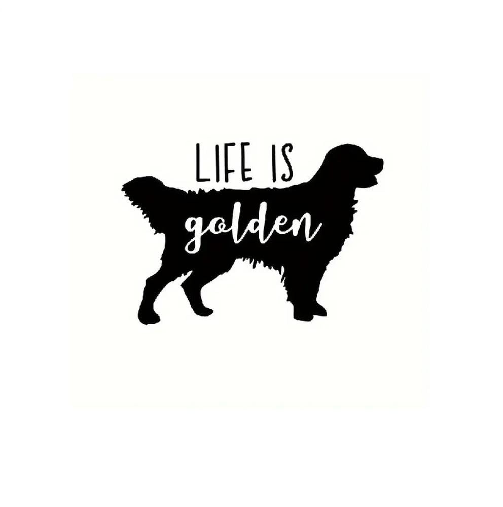 Life is Golden Car Decal Golden Retriever Pattern Car Sticker Laptop Sticker