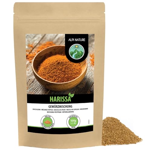Alpi Nature Harissa Mezcla de Especias 500g, Condimento Harissa, Especias Africanas para Cocinar