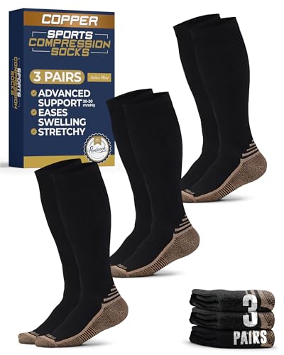Pembrook 3 Pairs Copper Compression Socks Men...