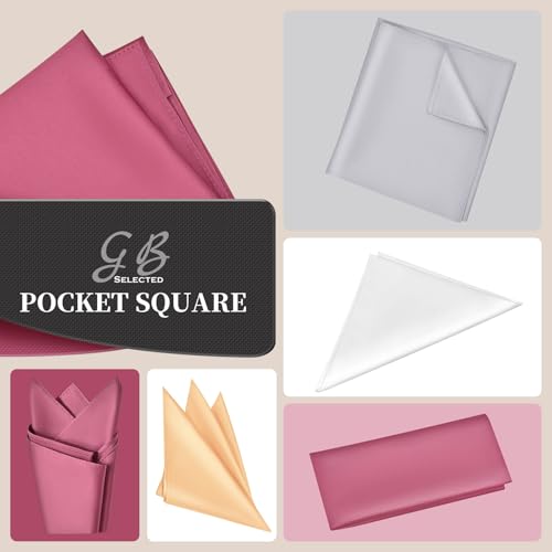 Gb Selected GBSPSQ-SGR Satin Pocket Square For Men, Vegan Silk Suit Handkerchief thumb #4