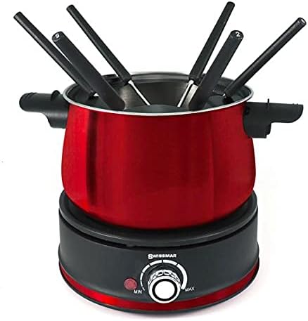 Swissmar 10 Piece Electric Fondue Set (Red)